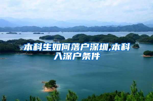 本科生如何落户深圳,本科入深户条件