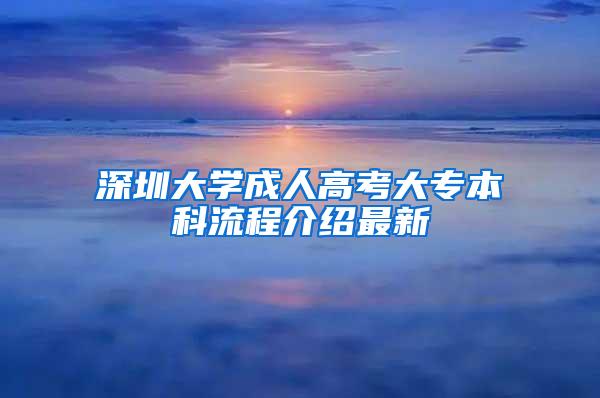 深圳大学成人高考大专本科流程介绍最新