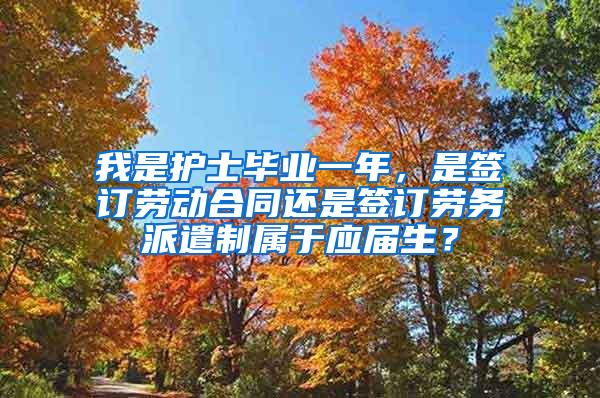 我是护士毕业一年，是签订劳动合同还是签订劳务派遣制属于应届生？
