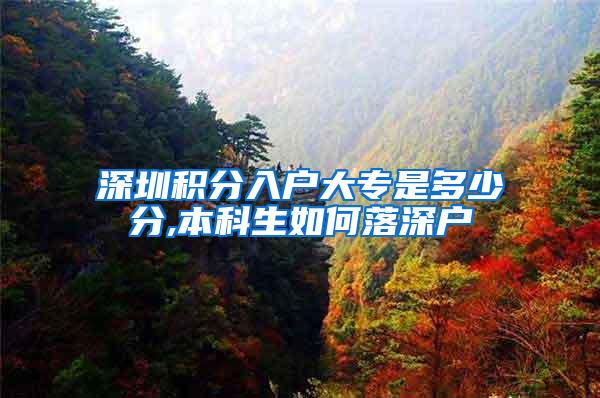 深圳积分入户大专是多少分,本科生如何落深户