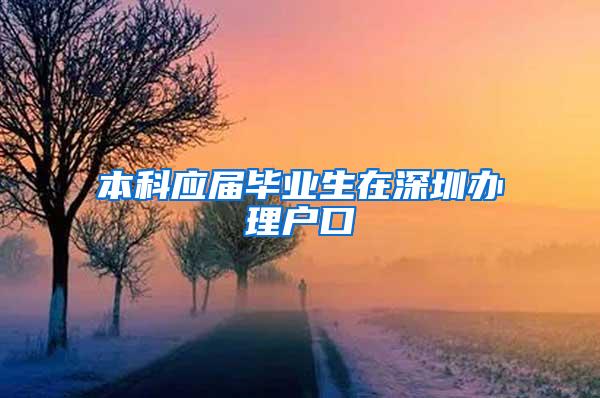 本科应届毕业生在深圳办理户口