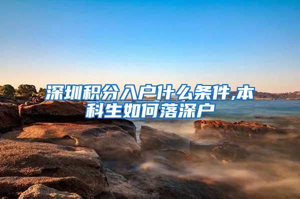 深圳积分入户什么条件,本科生如何落深户