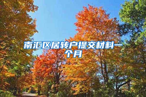 南汇区居转户提交材料一个月