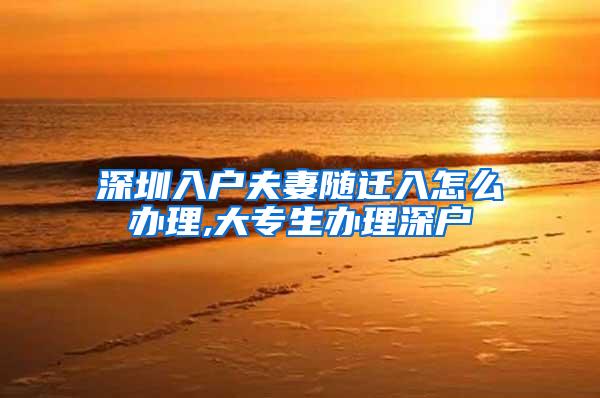 深圳入户夫妻随迁入怎么办理,大专生办理深户