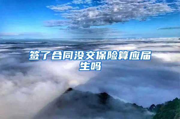 签了合同没交保险算应届生吗