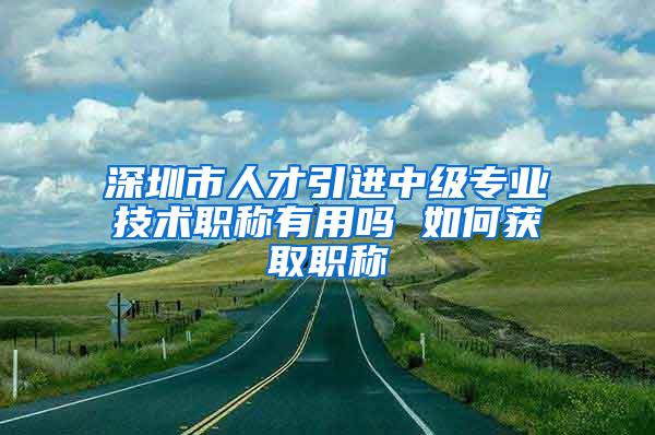 深圳市人才引进中级专业技术职称有用吗 如何获取职称