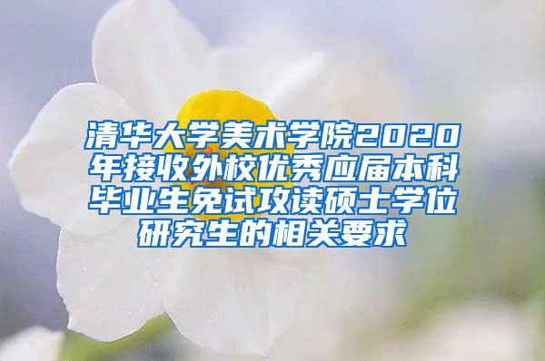 清华大学美术学院2020年接收外校优秀应届本科毕业生免试攻读硕士学位研究生的相关要求