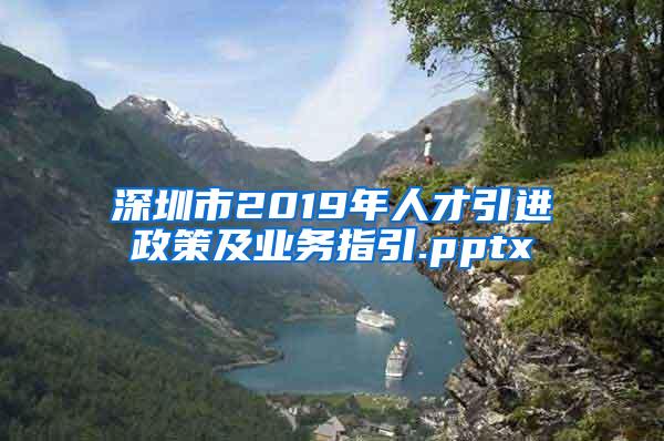 深圳市2019年人才引进政策及业务指引.pptx