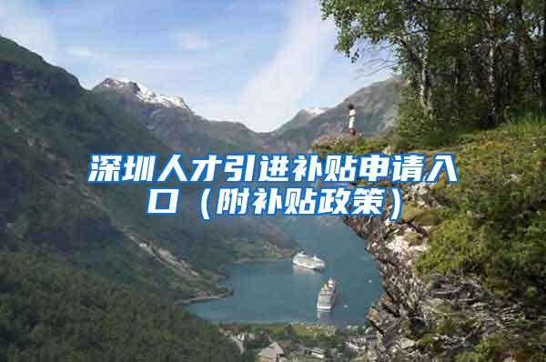 深圳人才引进补贴申请入口（附补贴政策）
