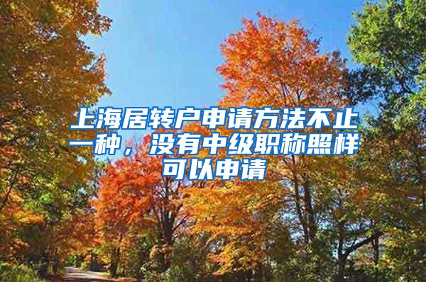 上海居转户申请方法不止一种，没有中级职称照样可以申请