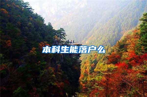 本科生能落户么