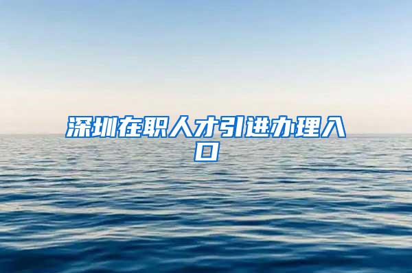 深圳在职人才引进办理入口