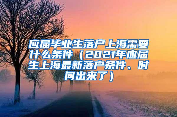 应届毕业生落户上海需要什么条件（2021年应届生上海最新落户条件、时间出来了）