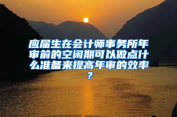 应届生在会计师事务所年审前的空闲期可以做点什么准备来提高年审的效率？