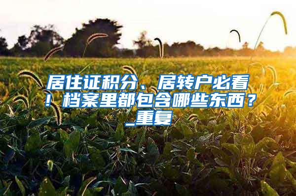 居住证积分、居转户必看！档案里都包含哪些东西？_重复