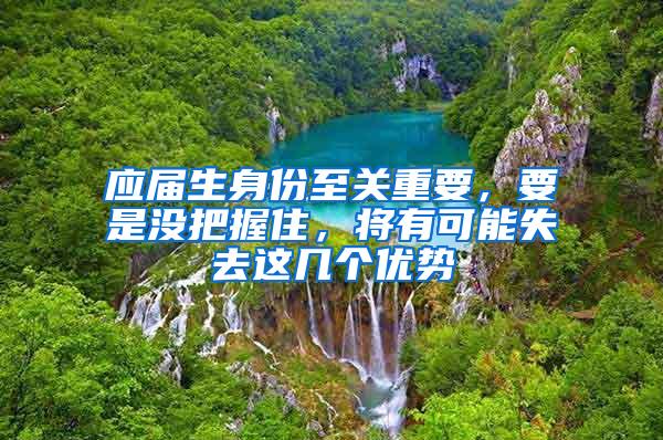 应届生身份至关重要，要是没把握住，将有可能失去这几个优势