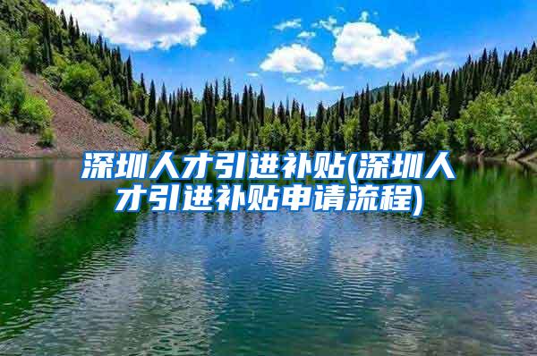 深圳人才引进补贴(深圳人才引进补贴申请流程)