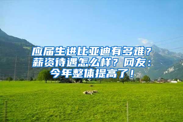应届生进比亚迪有多难？薪资待遇怎么样？网友：今年整体提高了！