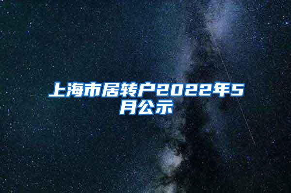 上海市居转户2022年5月公示