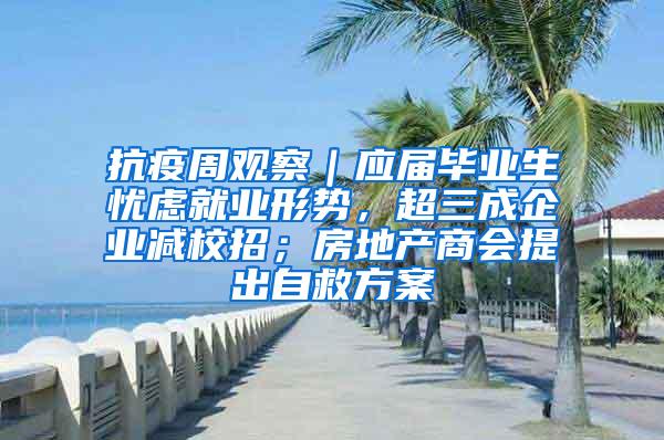 抗疫周观察｜应届毕业生忧虑就业形势，超三成企业减校招；房地产商会提出自救方案