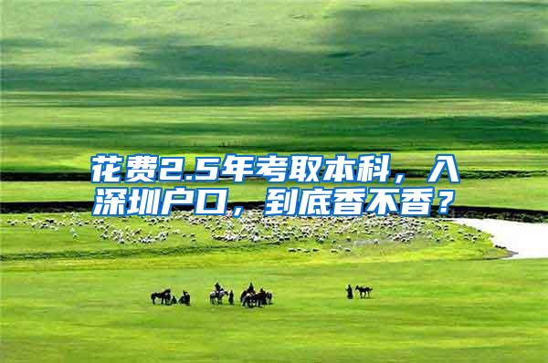 花费2.5年考取本科，入深圳户口，到底香不香？