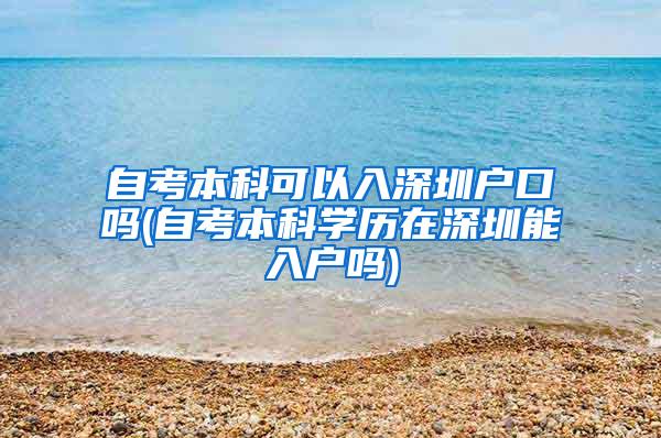 自考本科可以入深圳户口吗(自考本科学历在深圳能入户吗)