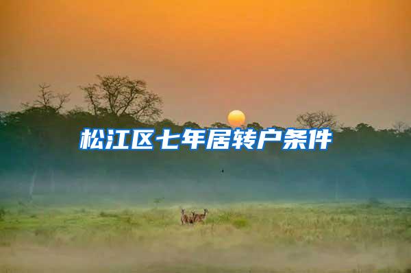 松江区七年居转户条件