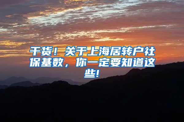 干货！关于上海居转户社保基数，你一定要知道这些!