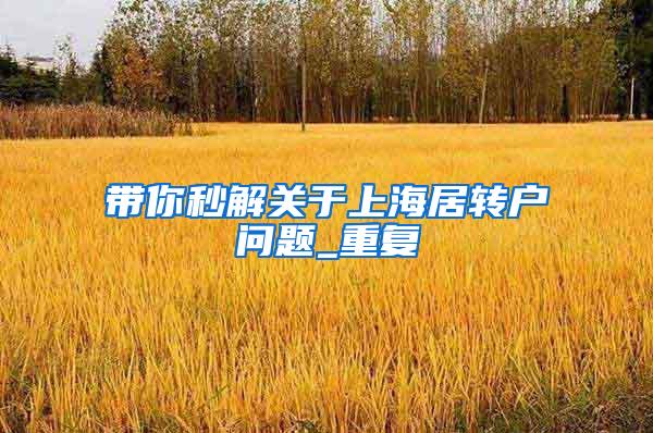 带你秒解关于上海居转户问题_重复