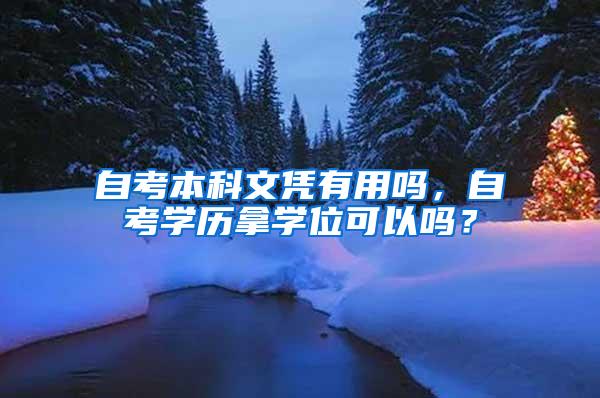 自考本科文凭有用吗，自考学历拿学位可以吗？