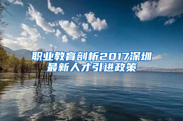 职业教育剖析2017深圳最新人才引进政策