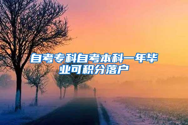 自考专科自考本科一年毕业可积分落户