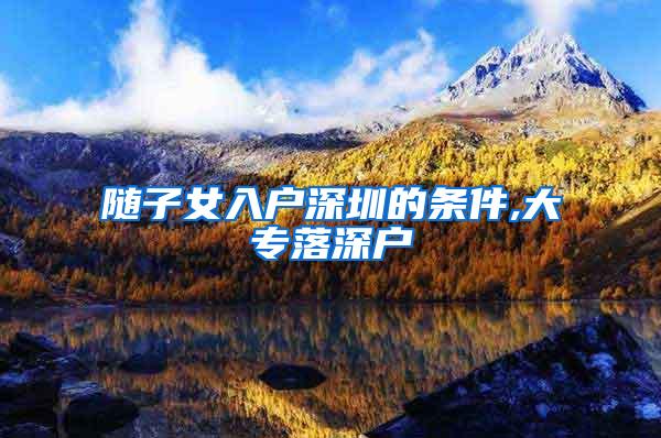 随子女入户深圳的条件,大专落深户