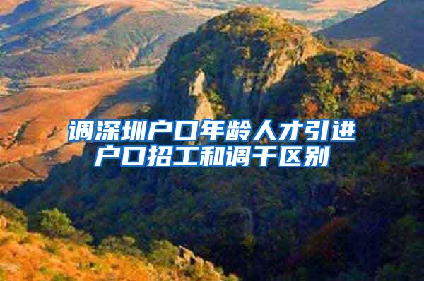 调深圳户口年龄人才引进户口招工和调干区别