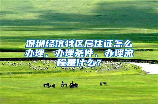 深圳经济特区居住证怎么办理、办理条件、办理流程是什么？