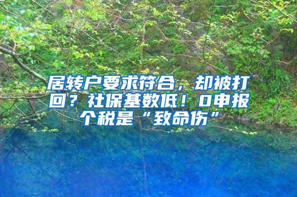 居转户要求符合，却被打回？社保基数低！0申报个税是“致命伤”