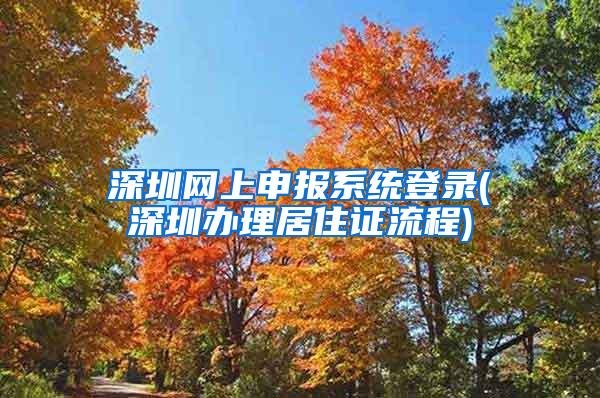 深圳网上申报系统登录(深圳办理居住证流程)
