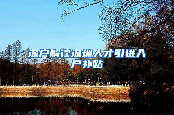深户解读深圳人才引进入户补贴