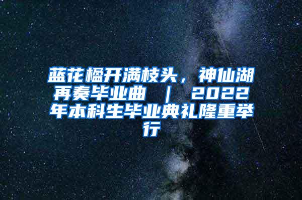 蓝花楹开满枝头，神仙湖再奏毕业曲 ｜ 2022年本科生毕业典礼隆重举行