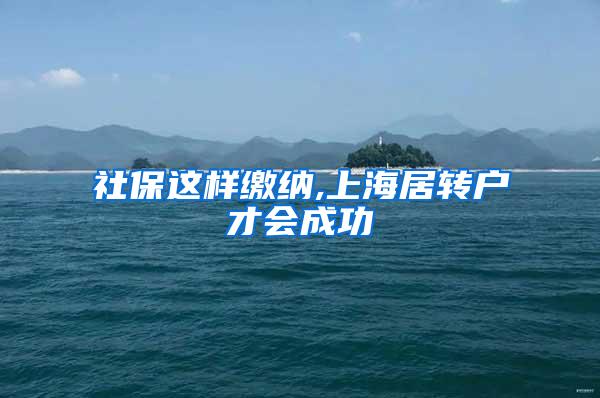 社保这样缴纳,上海居转户才会成功