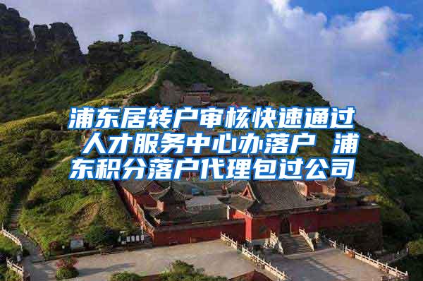 浦东居转户审核快速通过 人才服务中心办落户 浦东积分落户代理包过公司