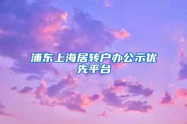 浦东上海居转户办公示优先平台