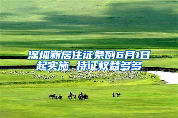 深圳新居住证条例6月1日起实施 持证权益多多