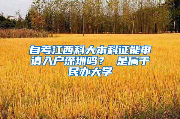 自考江西科大本科证能申请入户深圳吗？ 是属于民办大学