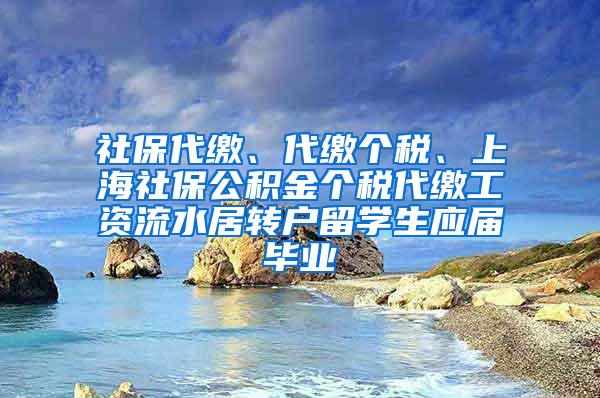 社保代缴、代缴个税、上海社保公积金个税代缴工资流水居转户留学生应届毕业