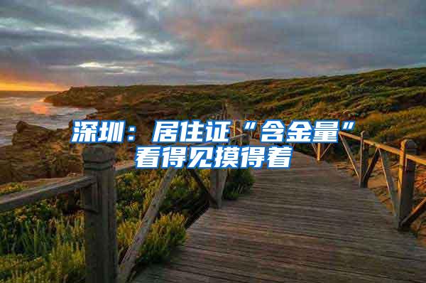 深圳：居住证“含金量”看得见摸得着