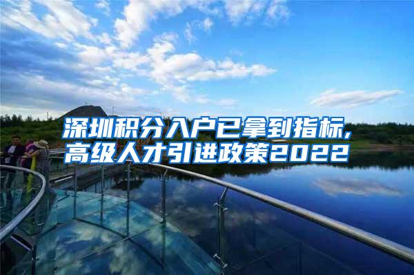 深圳积分入户已拿到指标,高级人才引进政策2022