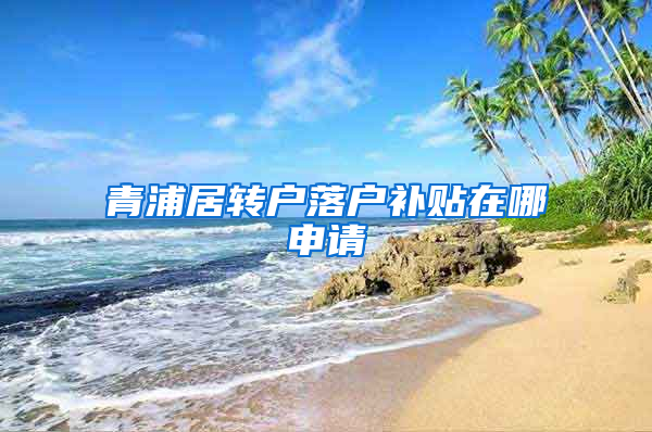 青浦居转户落户补贴在哪申请