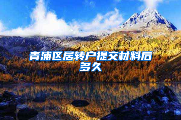 青浦区居转户提交材料后多久