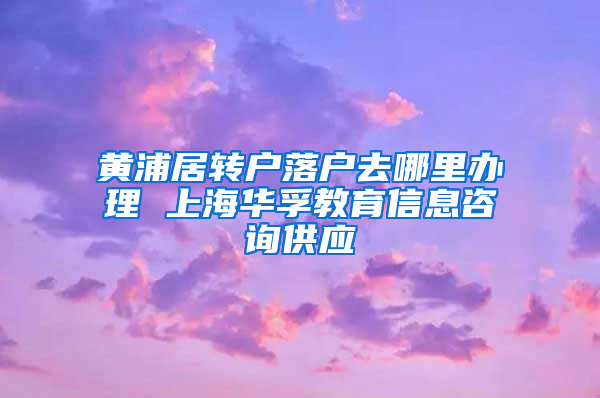 黄浦居转户落户去哪里办理 上海华孚教育信息咨询供应